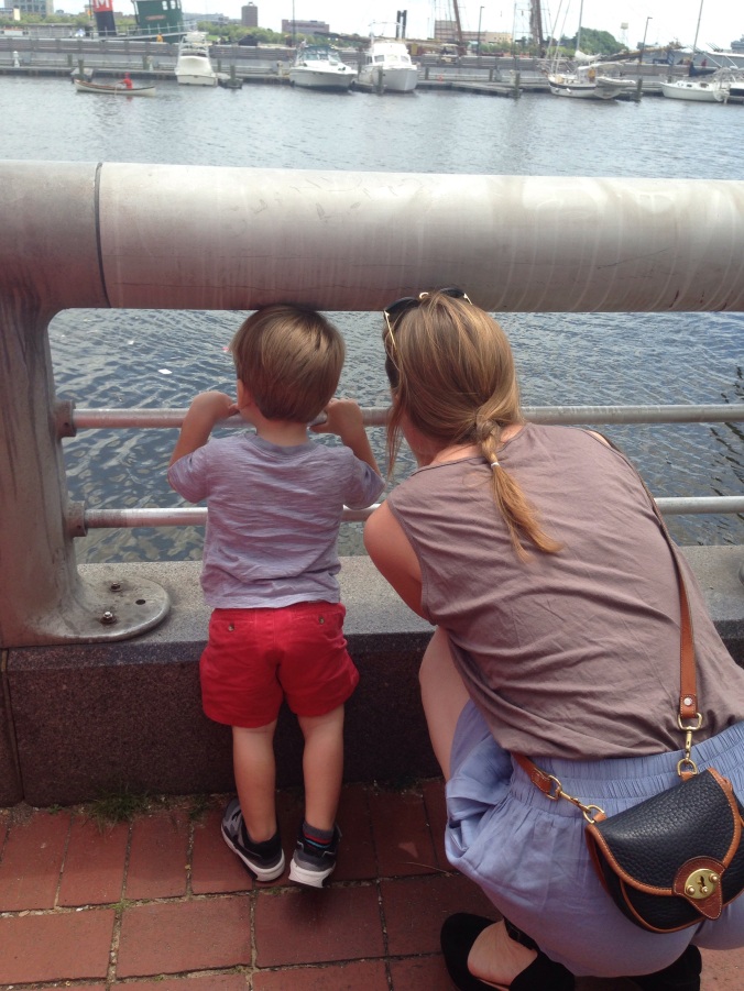 Dawson and I looking at the ships 